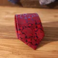 Men's formal burgundy paisley necktie, classic vintage style for business professional daily wear. - Burgundy Paisley Zipper Tie