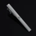Silver tie clip detail showcasing sleek metallic finish and sparkling crystal inlay for business wear. - Silver 09 Style