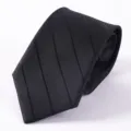 Classic black striped necktie for men, formal business suit accessory, 8cm wide elegant tie. - Style 01