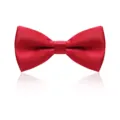Rote Seide Fliege Detail Nahaufnahme, klassisches formelles Hochzeitsaccessoire für Herren. - Mattes Helles Rot