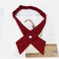 Cravate en croix rouge noeud uniforme scolaire photo de diplome col etudiant fleur accessoire - Bordeaux