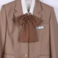 JK uniform brown polka dot bow tie, cute student college style neckwear accessory for women. - Polka Dot Long-Stem Bow Ties - Coffee Brown