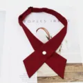 Pajarita cruzada estilo colegial rojo oscuro para uniforme escolar foto de graduación - Rojo Oscuro
