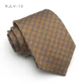Cravatta Uomo Oro Champagne Retro Business Formale Matrimonio Zip Variante Modello Sku - Base Gialla Puntini Blu Bianchi