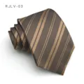 Cravatta Uomo Retro Champagne Oro Marrone Rigata con Zip Matrimonio Variante - Righe Diagonali Cachi