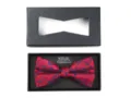 Red paisley bow tie for men in gift box, wedding groomsmen suit formal neckwear accessory. - Burgundy Paisley Bow Tie [Gift Box Set]