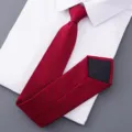 Red striped necktie for men business formal wear suit solid color stylish necktie matching white shirt - Style 008