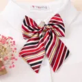 Professional striped bow tie for women's uniform shirt elegant neckwear accessory - Collar Flower: Style 12