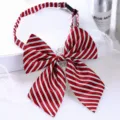 Red and white striped bow tie for women, perfect JK uniform accessory and professional wear. - Collar Flower 05