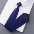 Men's blue striped business necktie for formal wear, elegant office and wedding suit style. - Style 019