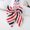 Women red white blue striped bow tie professional uniform collar ribbon pre-tied neckwear - Collar Flower: Style 15