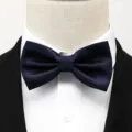 Noeud papillon bleu marine texturé pour homme, bel accessoire de costume de mariage. - Bleu Marine Grille Nœud Papillon