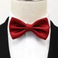 Noeud papillon homme texture rouge vin accessoire de mariage formel pour beau costume. - Rouge Sombre Grille Nœud Papillon