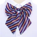 Women striped bow tie collar flower for business uniform suit professional apparel accessory chic bow - Collar Flower 11