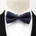 Nœud papillon à motifs bleu marine classique pour hommes, accessoire de costume de mariage. - Bleu Étoile Point Nœud Papillon