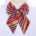 Elegant striped bow tie for women, professional uniform collar accessory perfect for business. - Collar Flower 12
