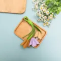 Llavero con flor de tulipán de cuero PU elegante colgante para bolso de auto variante - Estilo 1 (B446-1)