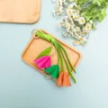Lindo llavero de flor de cuero PU colgante floral multicolor bolso accesorio para colgar auto - Estilo 3 (B446-3)