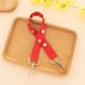 Red PU leather replacement bag strap with gold flower rivets and clasps for handbags. - Flower Rivet Bag Strap (b429-4) / 40CM / Red