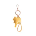 Porte-clés éléphant en cuir PU jaune, charm de sac animal mignon avec fermoir en métal doré - Jaune