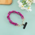Lila matte klobige Kette als Handy- oder Taschenriemen, stilvolles farbiges Zubehörmodell. - Kurzer Stil / Lila