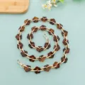 Acrylic flower bag strap short phone chain stylish DIY handmade accessory for purses - Long / Coffee