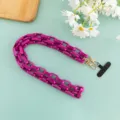 Lila matte Handyketten Kette, bunte Acryl Taschenketten Variante fuer stilvolle Huellen. - Langer Stil / Lila