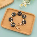 Acrylic flower bag strap short phone chain black and white stylish diy accessory - Short / Two-Tone Black