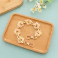Acrylic flower bag chain strap short phone charm cute aesthetic DIY handmade accessory new - Short / Fluorescent Yellow