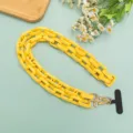 Gelber matter Acryl-Kettenriemen für Handtasche oder Smartphone Hülle, stylisches Zubehör. - Langer Stil / Gelb