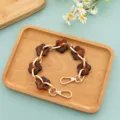 Acrylic flower bag chain with gold clasps short strap replacement for purses and handbags. - Short / Coffee
