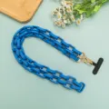 Matte blaue Acryl grobe Kette Ersatzriemen fuer Umhaengetaschen und stylische Handy huellen. - Langer Stil / Aqua