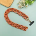 Matte orange Harzkette Kette für Handtaschen oder Handyhüllen, vielseitiges Zubehör. - Langer Stil / Ziegelrot