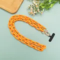 Oranger matter Kettenriemen für Handyhülle oder Tasche, stilvolles Accessoire, robust. - Langer Stil / Orange