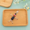 Handmade beaded doll keychain, cute quirky bag charm and car key accessory for gifts. - Beaded Doll Charm (B434-2)