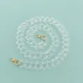 Clear acrylic bag chain strap with gold metal clasps, DIY wide shoulder strap replacement. - Transparent