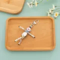 Hand-painted beaded doll keychain cute quirky bag pendant trendy couple gift accessory. - Beaded Doll Charm (B434-4)