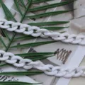 White acrylic chain strap replacement for shoulder bags and purses, stylish DIY accessory. - White