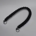 Schwarzer geflochtener Taschengurt mit Metallringen, robuster Ersatzschulterriemen für Taschen. - 60CM / Vintage Schwarz