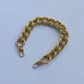 Gold Cuban link chain strap with sparkling rhinestones, stylish decorative accessory. - Gold (bl-v646)