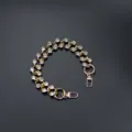 Gold rhinestone Cuban chain strap for handbag and phone case stylish accessory main view - Gold (bl-v652)