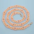 Acrylic bag chain strap peach color chunky resin chain for crossbody handbag phone case accessories - Two-tone Peach Pink