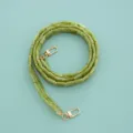 Green acrylic bamboo style bag strap with gold metal clasps for cross body handbags replacement. - 120 cm / Green