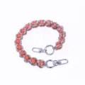 Metal acrylic beaded bag chain phone charm 40cm replacement handbag strap accessory - B109 Orange