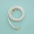 Acrylic bamboo style cross-body bag strap luxury gold chain replacement for women handbags. - 120 cm / White