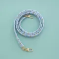 Acrylic bag strap detail, bamboo style triple row chain with gold tone lobster clasps. - 120 cm / Blue