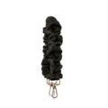 Correa de bolso fruncida de denim negro asa de bolso corta recambio cierres de metal dorado - Verde