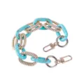 Acrylic chain strap detail, 30cm DIY purse and phone case accessory with metal clasps. - With Clasp 30cm / Turquoise