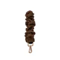 Correa de bolso de tela vaquera marrón estilo coletero accesorio de repuesto corto. - Dorado