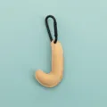 Portachiavi con lettera J in pelle PU, ciondolo borsa elegante e beige per accessori quotidiani. - Stile Lettera J